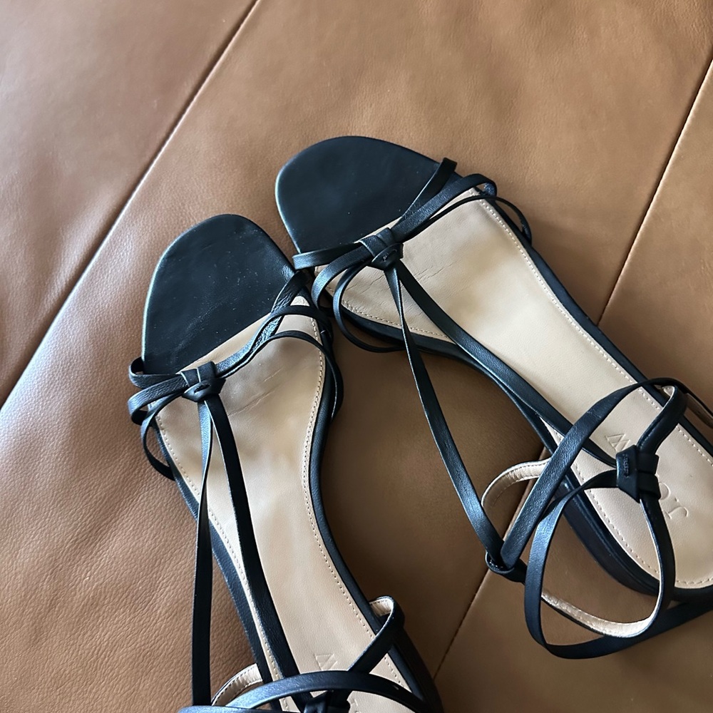 Flat Black Strappy Sandals